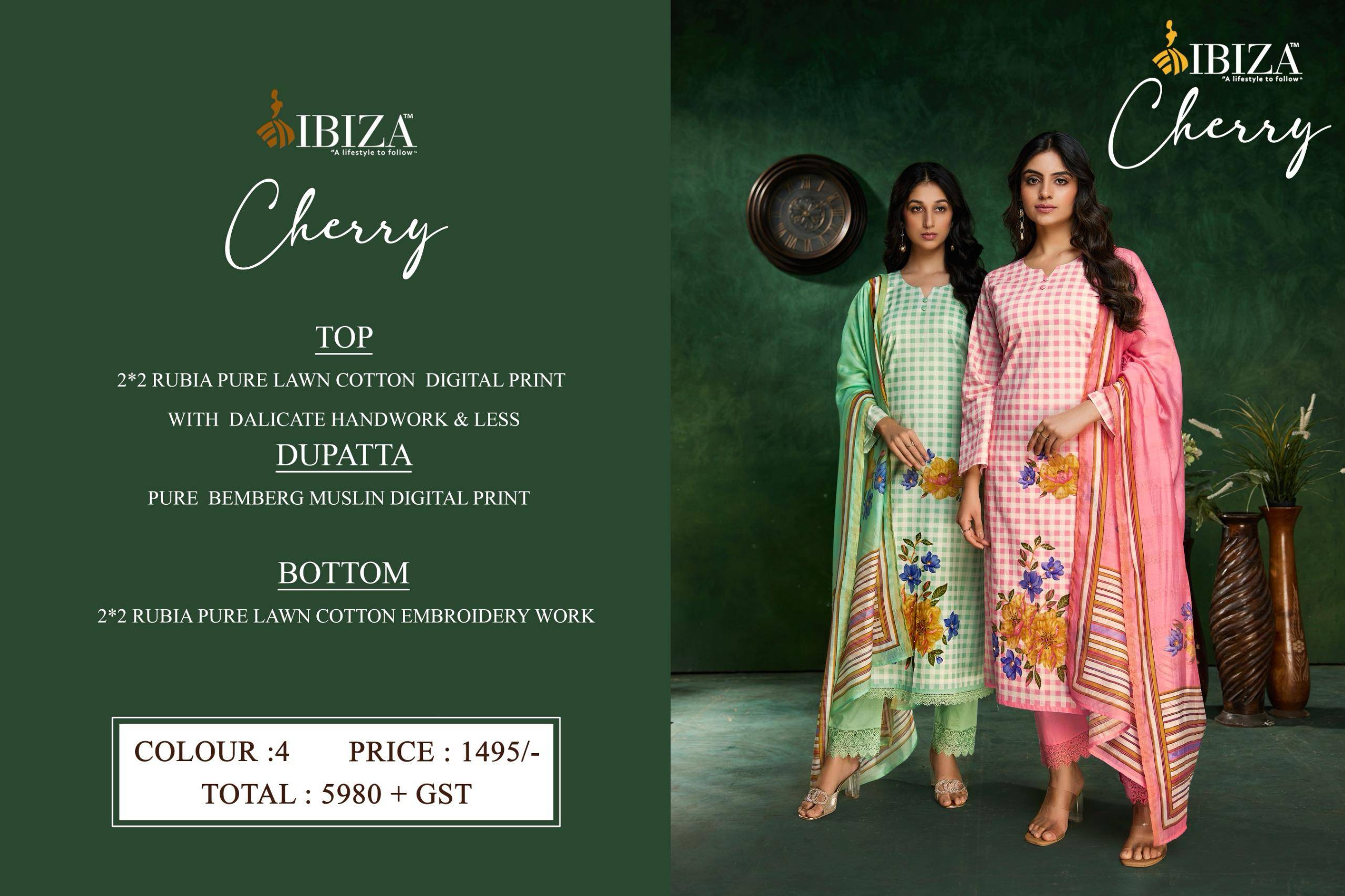 Cherry By Ibiza 15020 To 15023 Series Designer Festive Suits Beautiful Fancy Stylish Colorful Party Wear & Occasional Wear Pure lawn Cotton Dresses At Wholesale Price